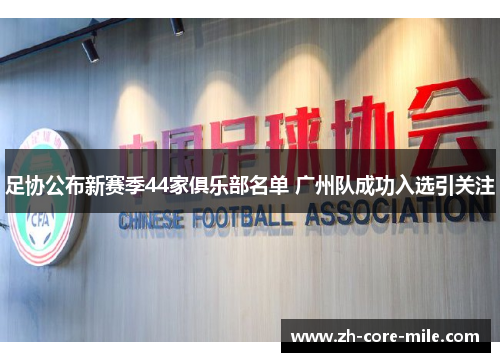 足协公布新赛季44家俱乐部名单 广州队成功入选引关注