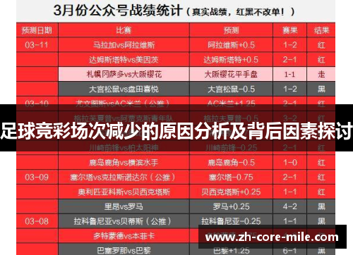 足球竞彩场次减少的原因分析及背后因素探讨