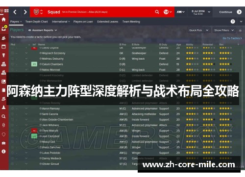 阿森纳主力阵型深度解析与战术布局全攻略